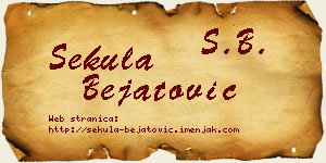 Sekula Bejatović vizit kartica